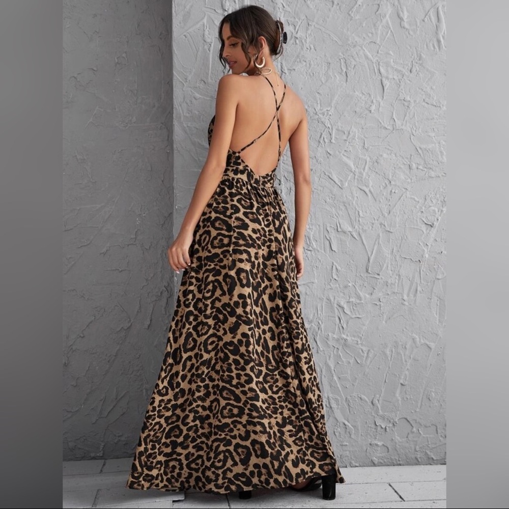 Women’s Leopard Maxi Dress M Medium - Picture 2 of 4